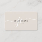 Professionele Minimale Marketing Monogram Zand Visitekaartje (Voorkant)