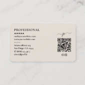 Professionele Minimale Marketing Monogram Zand Visitekaartje (Achterkant)