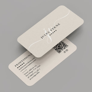 Professionele Minimale Marketing Monogram Zand Visitekaartje
