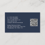 Professionele Minimale Moderne QR Code Blauw Visitekaartje (Achterkant)