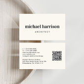 Professionele Minimale Moderne QR Code Cream Visitekaartje