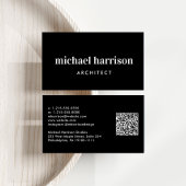 Professionele Minimale Moderne QR Code Zwart Visitekaartje