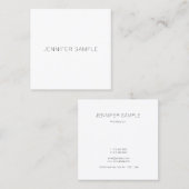 Professionele minimale, moderne, slimme Sjabloon Vierkante Visitekaartje (Voorkant / Achterkant)