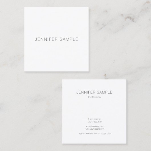 Professionele minimale, moderne, slimme Sjabloon Vierkante Visitekaartje (Voorkant / Achterkant)