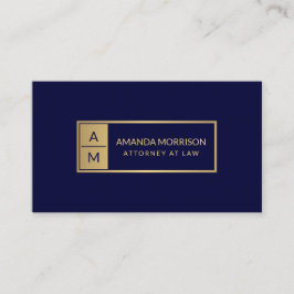 Professionele Minimale Monogram Goud/Marine Attorn Visitekaartje