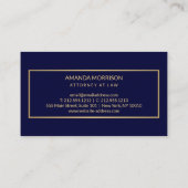 Professionele Minimale Monogram Goud/Marine Attorn Visitekaartje (Achterkant)