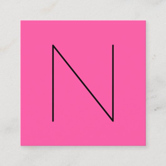 Professionele minimale monogrammen Roos-modus Vierkante Visitekaartje (Voorkant)