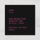 Professionele minimale monogrammen Roos-modus Vierkante Visitekaartje (Achterkant)