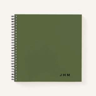 Professionele minimale olijfmonogram notitieboek