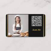 Professionele Minimale QR Code en Fotobakkerij Visitekaartje (Achterkant)