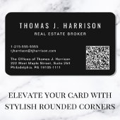 Professionele minimale QR-code zwart Visitekaartje