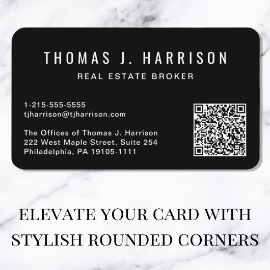 Professionele minimale QR-code zwart Visitekaartje