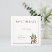 Professionele Minimale Roze Gouden Sepia Kleur Blo Save The Date (Staand voorkant)