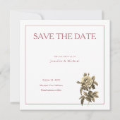Professionele Minimale Roze Gouden Sepia Kleur Blo Save The Date (Voorkant)