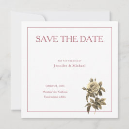 Professionele Minimale Roze Gouden Sepia Kleur Blo Save The Date