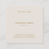 Professionele minimale Sjabloon Moderne luxe Vierkante Visitekaartje (Achterkant)