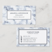 Professionele minimale witte marmer | Visitekaartj Visitekaartje (Voorkant / Achterkant)