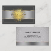 Professionele minimale zwarte goudfinanciën met el visitekaartje (Voorkant / Achterkant)