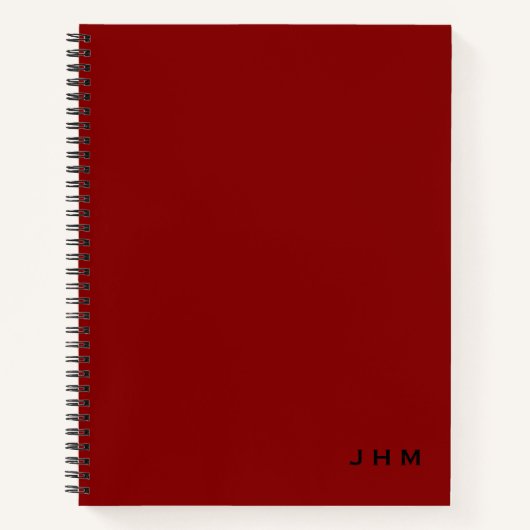 Professionele minimale zwarte Initialen Notitieboek (Voorkant)