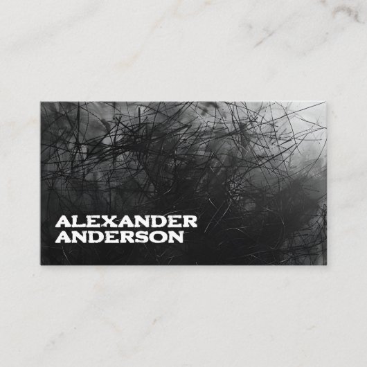 Professionele minimale zwarte krabbel visitekaartje (Voorkant)