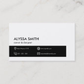 Professionele, minimale zwarte, moderne Logo Visitekaartje (Achterkant)