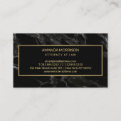 Professionele minimale zwarte monogram visitekaartje (Achterkant)