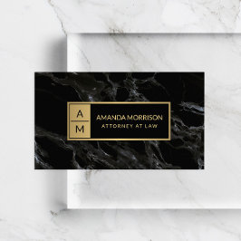 Professionele minimale zwarte monogram visitekaartje