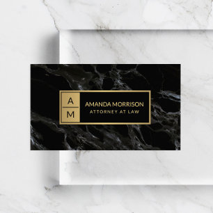 Professionele minimale zwarte monogram visitekaartje