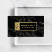 Professionele minimale zwarte monogram visitekaartje