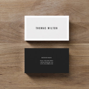 Professionele minimale zwarte witte consultant visitekaartje