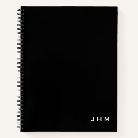 Professionele minimale zwarte witte Initialen Notitieboek (Voorkant)