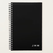 Professionele minimale zwarte witte Initialen Planner (Voorkant)