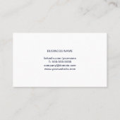Professionele minimalist - Blauw Wit Consultant Visitekaartje (Achterkant)