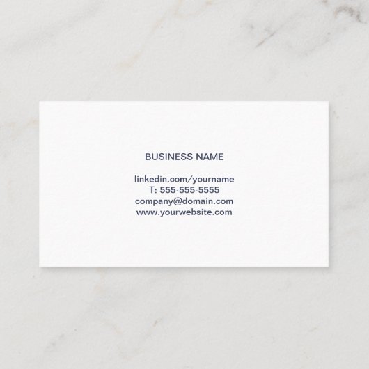 Professionele minimalist - Blauw Wit Consultant Visitekaartje (Achterkant)