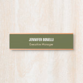 Professionele minimalist voeg jouw naam legergroen deurbordje (Voorkant)