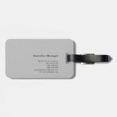 Professionele minimalistisch, eenvoudig grijs bagagelabel (Achterkant horizontaal)