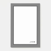 Professionele minimalistisch grijs | Monogram Post-it® Notes (Voorkant)