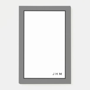 Professionele minimalistisch grijs   Monogram Post-it® Notes