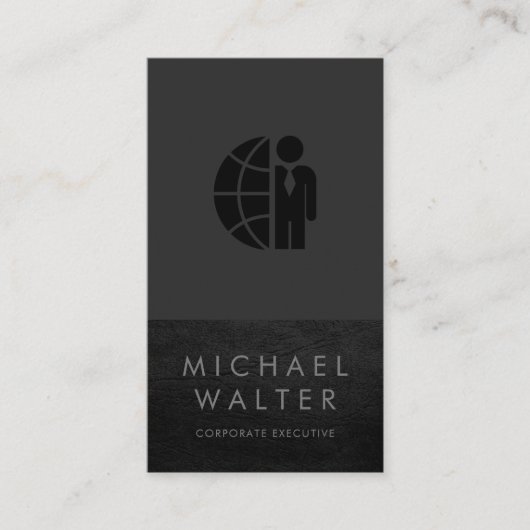 Professionele minimalistisch | Lederbekleding Visitekaartje (Voorkant)