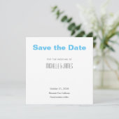 Professionele minimalistisch modern hemelblauw save the date (Staand voorkant)