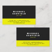 Professionele minimalistisch zwart en neongeel visitekaartje (Voorkant / Achterkant)