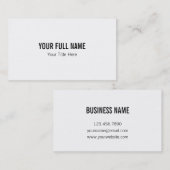 Professionele minimalistisch zwart-wit visitekaartje (Voorkant / Achterkant)