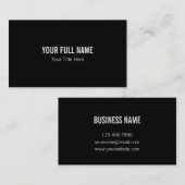 Professionele minimalistisch zwart-wit visitekaartje (Voorkant / Achterkant)