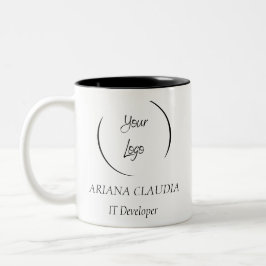 Professionele minimalistische aangepaste Logo Tweekleurige Koffiemok
