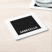 Professionele minimalistische aangepaste naam zwar kartonnen onderzetters (Schuin)