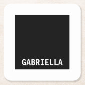 Professionele minimalistische aangepaste naam zwar kartonnen onderzetters (Voorkant)