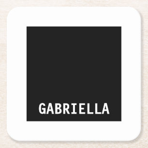 Professionele minimalistische aangepaste naam zwar kartonnen onderzetters