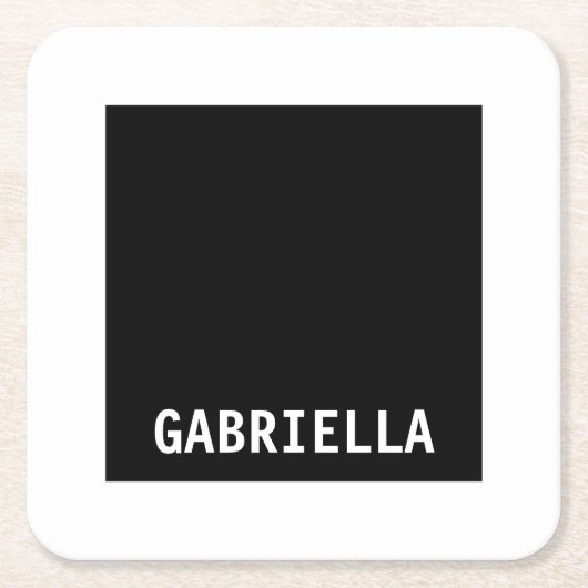 Professionele minimalistische aangepaste naam zwar kartonnen onderzetters (Voorkant)