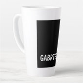 Professionele minimalistische aangepaste naam zwar latte mok (Linkerhoek)