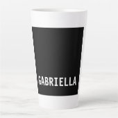 Professionele minimalistische aangepaste naam zwar latte mok (Voorkant)